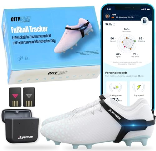 CITYPLAY Smart Football Tracker for Boots - Training Sensor for Youth | Tracks 25+ Technical & Physical Metrics - 12-Month App Access - High-Precision Foot Wearable Technology - Ideal Football Gift
