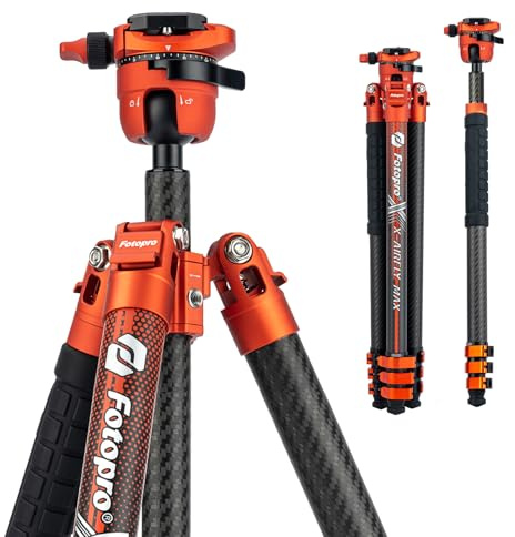 Fotopro X-AIRFLY Max 65.4 Inch Carbon Fiber Tripod with Flip Lock Effortless Photography Tripod Monopod Lightweight Stable Expandable 3lb Portable Professional Camera Tripod for DSLR Load up to 44lb