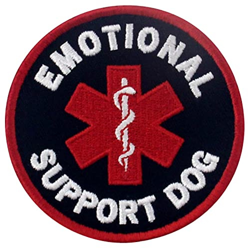 EmbTao servicehund känslomässigt stöd hund EMS lapp broderad emblem applikation fästanordning krok och ögla emblem
