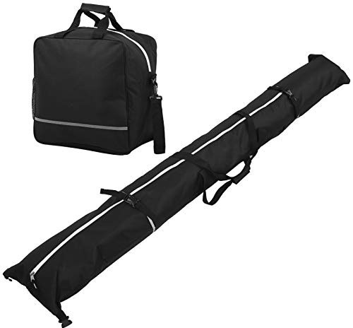 2-teilige Snowboard- und Skischuh-Taschen-Kombination, Nylon-Snowboard-Tasche und Skischuh-Aufbewahrungstaschen, Wasserdichtes Reisetaschen-Set, Gepolsterte Skitasche und Skischuh-Taschen-Kombination