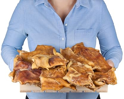 Rinderkopfhautplatten (1kg) - 1000g Natur Kausnack für Gesunde Zähne & Ernährung Ihres Hundes