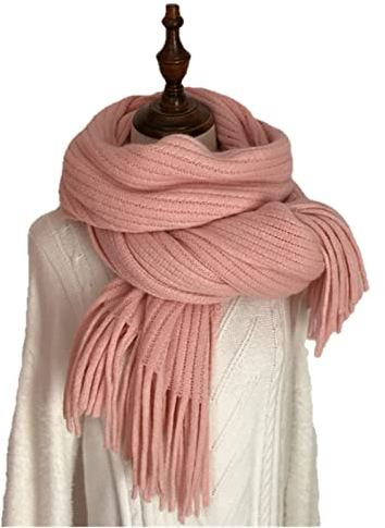 TQVLNMCR Schal Damen Winterschal Kaschmirschal Warm Pashmina Schals Weicher Damenschal Winterschal Dicker Kaschmirschal(Pink)
