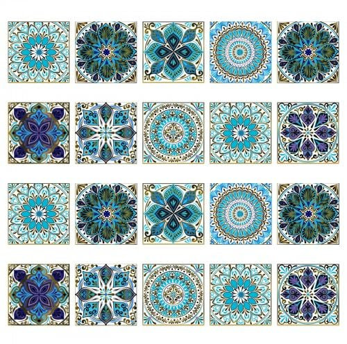 20 Pezzi di Adesivi Murali Autoadesivi, Adesivi Opachi, Adesivi Per Piastrelle 15x15 cm, Adesivi Decorativi Per La Cucina E Il Bagno (A)
