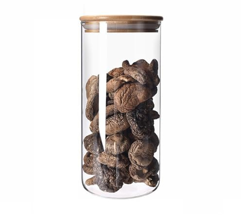 Stgbcst Förvaringsburkar glas förvaringsburkar med bambulock, lufttäta förvaringsburkar för nudlar och müsli för spaghetti, pasta, nudlar, mjöl, kaffebönor (20 x 10 cm)