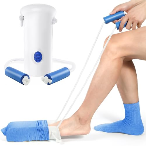 Kekoy 11,4cm Große Sockenanziehhilfe, Einfacher zu verwenden als Dreifingersocken, Strumpfanzieher Anziehhilfe für Socken und Strümpfe Nach Hüftoperation, Sockenanzieher für Senioren(1 Stück weiß)