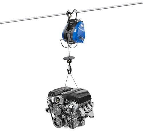 Elektrische Seilwinde 250KG, 1500W Elektronischer Seilzug Hebezug mit Drahtlose Fernbedienung, 30m Stahldraht Länge, Kupfermotor Winden Hebezeuge für Lagerhäuser Docks