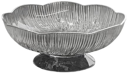 Amagogo Fruit Bowl on Stand Pedestal Bowls Decorative Bowl Trifle Dish for Kitchen Countertop Home Wedding Table Decorative Tray, Black