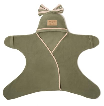Clair de Lune Babydecke aus Fleece, Stern-Design, 6–12 Monate, Salbeigrün | Plüschiger, kuscheliger Stoff