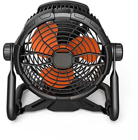Ljmyy Ventilador de mesa multiusos con batería USB de rotación, ventilador industrial alimentado por batería recargable con lámpara de mesa ventiladores industriales