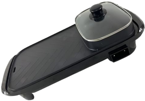 TS TAC-SKY Olla Eléctrica Multifunción Con Parrilla, Antiadherente Y Sin Humo, Fácil De Limpiar, Cuerpo Fundición A Presión Reforzado For Cocinar En Casa