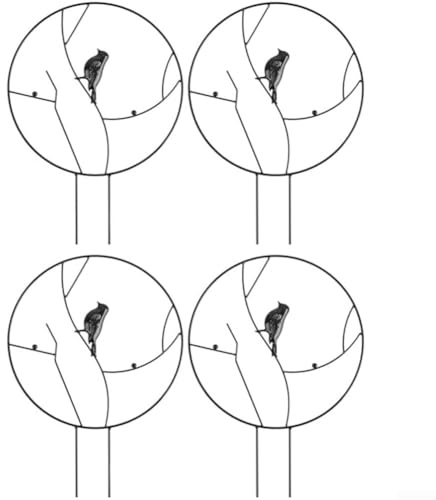 Yuanpgky Lot de 4 treillis en métal pour plantes grimpantes - 30 cm x 40 cm - Pour plantes grimpantes et d'intérieur - Design naturel - Noir - Pour lierre Monstera et (oiseau)