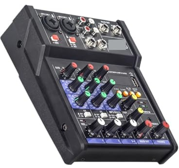 RU-4T Professional Sound Au-dio USB Mixer 4 Channel 48V Phantom Power Reverbration Mixing Console Player USB Music For DJ Artists and Bands