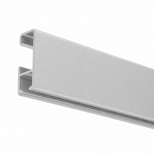 Colgar cuadros sin agujeros, guía BASICPLUS plata 50 CM para cuelga cuadros sin clavos, colgador de pared fácil y preciso para alinear sin taladrar ni clavar, sistema práctico y reutilizable