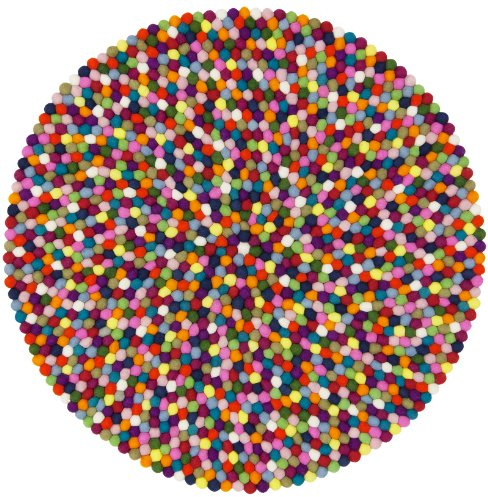 myfelt Filzkugelteppich Lotte - Ø 70 cm, ideal für Schlaf-, Wohn-, Kinderzimmer, Flur & Bad