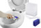 Maximex Limpiador de Borde de Inodoro con Caja de Pared con 2 ventosas, Polipropileno, Color Blanco/Morado