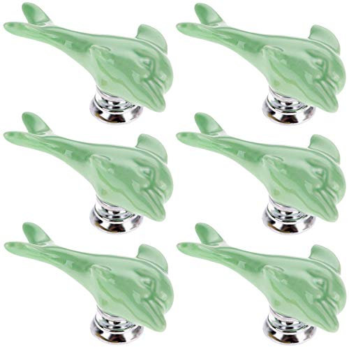 Creatwls 6pcs Verschiedene Mehrfarbe Keramik Türknopf Türgriffe Knöpfe Schubladen Türschrank Schrank Griff Knöpfe Möbelknöpfe Möbelgriff Schrankgriffe Knopf mit Schraube - Grün