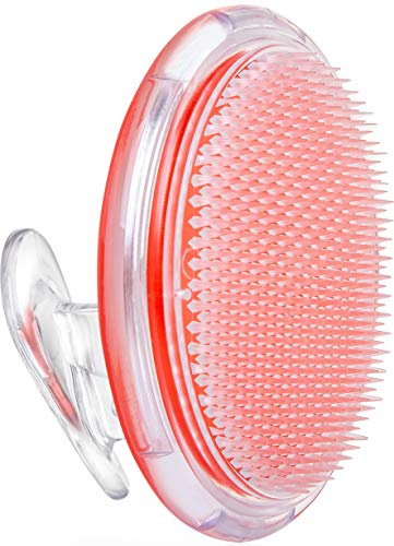 Dylonic Exfoliating Brush for Ingrown Hair and Razor Bump Prevention - Gentle Pre-Shave Exfoliator for Silky Smooth Skin on Face, Legs, Bikini Line - Orange, 4x3-Inch