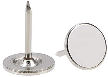 sourcing map Upholstery Nails Tacks 11mmx15mm Flat Head Furniture Nails Pins Silver Tone for Furniture Sofa Headboards, 25 Pcs