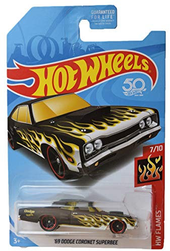 Hot Wheels Flames Series 7/10 [Negro] '69 Dodge Coronet Superbee