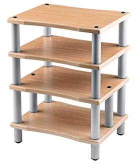 Monolith Heavy Duty 4 Tier Audio Stand XL - 1 Shelf Thickness, Open Air Design, Sturdy Construction, Maple