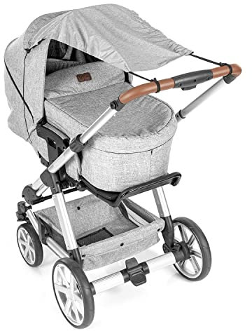 Reer ShineSafe Sonnensegel für den Kinderwagen, Sonnenschutz für viele Modelle, grau