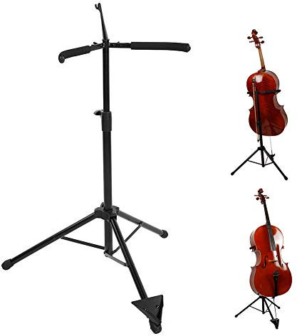 Cocoarm Ständer für Cello / Kontrabass / Instrumentenständer, klappbares Höhenverstellbarer Stativ Metallständer für Gitarre Cello Viola Ukulele Mandoline, Höhenverstellbarer 74~120 cm Stativ
