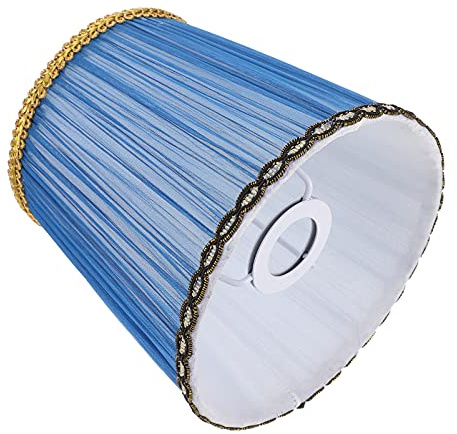 SOLUSTRE Stoff Lampenschirm E14 Stoff Lampenabdeckung Blau Schutzhülle für Tischlampe Schreibtischlampe Wandleuchte Pendelleuchte Deckenleuchte Hotel Zuhause Zimmer Dekoration