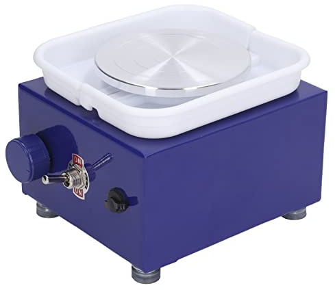 Yadoo Mini Töpferscheibe | Elektrische für Kinder, Erwachsene & Anfänger Keramikformmaschine Töpfermaschine DIY Tonwerkzeug Abnehmbares Becken Einstellbare Geschwindigkeit(Blau)