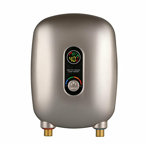Mini chauffe-eau instantané 0,4-0,6 MPa, petit chauffe-eau, chauffe-eau, petit chauffe-eau, sous évier, 6500 W, 220 V (bouton rotatif, doré)