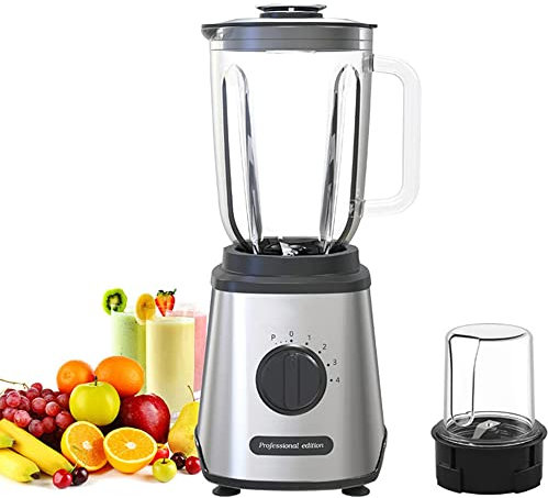 MNSRRN Fabricante de Batidos multifuncionales, Mezclador de Soporte, jabetón de plástico de 1.5L de Alta Resistencia, apego de la Amoladora, Smokies, Batidos, sopas, Salsas