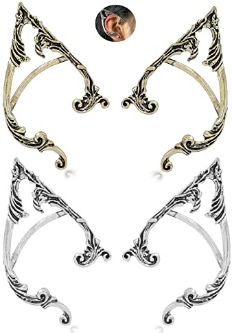 Gothic-Elfenohrmanschetten für Frauen, Elfenohren, Manschetten, Cosplay, kreative Kontur-Ohrringe, Elfenohr-Schmuck für Fantasie-Feenohren, Elfen-Manschette, Wickelohrringe, Sonstige, Autre