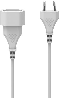 Hama Verlängerungskabel 3m Euro Stecker (Verlängerung Stromkabel Kabel für innen) weiß