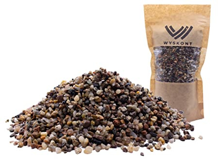WYSKONT Aquarium Kies - Aquariumsand 15 kg- Aquarium Deko - Kieselsteine - Zierkies - Flusskies - Deko Sand - Kieselsteine Garten - Aquarium Bodengrund - Terrarium Sand - Aquariensand Körnung 3–5 mm