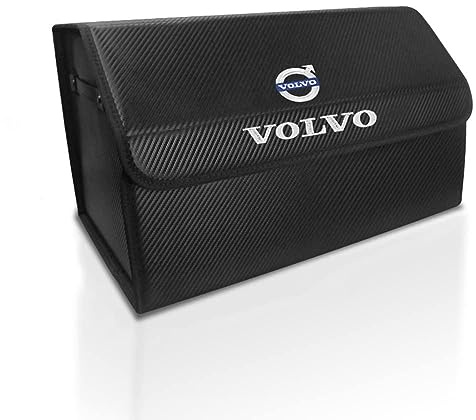 LAVIYE Kofferraum Organizer für Volvo XC60 90 40 S90 60L, PU-Leder Autotasche Auto Kofferraum Box mit Deckel, Wasserfeste Langlebig, Rutschfester Boden,B