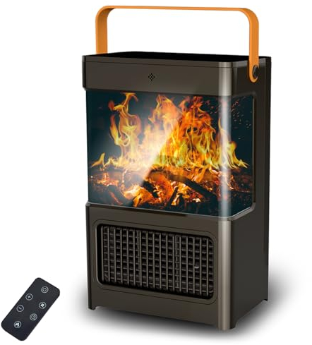 Termoventilatore a risparmio energetico, 2000 W, in ceramica PTC, oscillante a 80°, silenzioso, riscaldatore elettrico portatile con telecomando, termostato, timer da 12 ore, 3 modalità, protezione