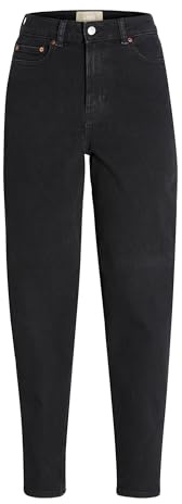 JACK & JONES dam mammajeans JXLISBON MOM HW C4143 jeans DNM NOOS, Svart denim, 31W / 32L