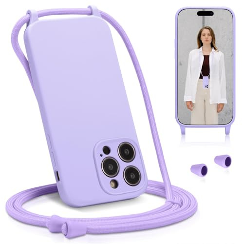 Verco Liquid Silikon Handyhülle für iPhone 11 Pro Case [verstellbare Kette] Schutzhülle Handykette für iPhone 11 Pro Hülle - Ideal für Festival und Outdoor