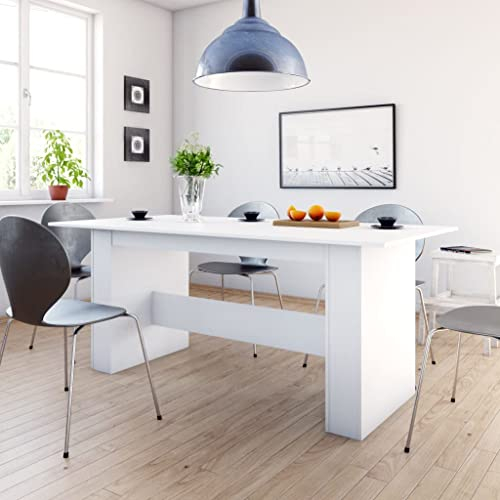 ZEYUAN Esstisch Weiß 180x90x76 cm Holzwerkstoff, Esszimmertisch, Baumkantentisch, Dining Tables, Esszimmermöbel, Küchentisch - 800468