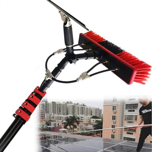 Wash Spazzolone Kit Spazzola Vetri 3.6-11m Strumento per pulizia pannello solare,asta pulizia con spazzola,telescopica,kit spazzola prolungata per pannelli solari fotovoltaici (Size : 12FT/3.6M)