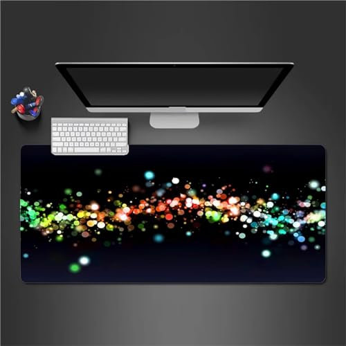 QiHon Gaming Mauspad XXL Rot Grün Zusammenfassung Großes Mauspad Schreibtischauflage mit Vernähte Kanten Einer speziellen Oberfläche verbessert Geschwindigkeit und Präzision 1000x500x2mm