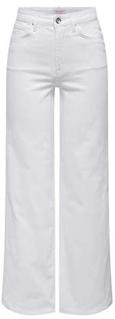 Only Femme Onlmadison Blush Hw Wide DNM Cro Noos Jean À Jambes Larges, Blanc., M X 32L EU
