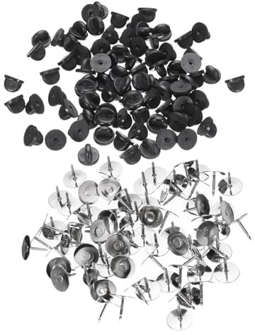 QUARKZMAN 120Stk Gummi Leere Anstecknadel Verschlüsse Schmetterling Clutch Verschluss Halter Stecknadeln Halter Ersatz Revers Emaille Anstecknadeln für Basteln Herstellung