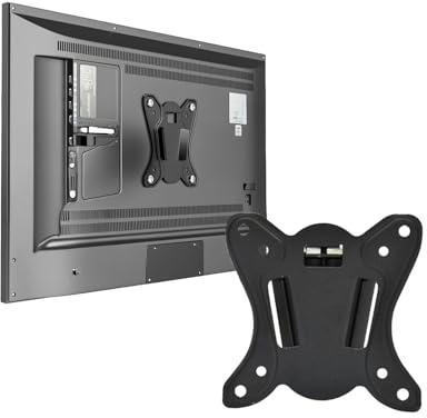 Wintem Support Mural pour TV et écran jusqu'à 32 Pouces et capacité jusqu'à 15 kg - Montage Facile et Rapide avec Tous Les Accessoires nécessaires - Idéal pour Les Petits espaces pour optimiser