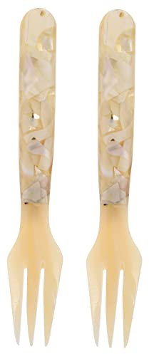 COLLBATH Shell Forks Cake Dessert Forks 2pcs Home Kitchen Tableware Elegant for Fruit Salad Cheese Meatballs