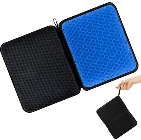 Amusingtao Gel Seat Cushion Portable Massage Travel Cushions, 15.75 x 10.24 Thick Foldable Seat Cushion for Car Office Chair Wheelchair Hip, Coccyx, Sciatica, Pressure Sores