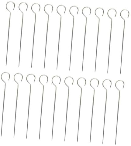 BESPORTBLE 20 Piezas Aguja De De Cisne De Acero Inoxidable Brochetas Para Asar Brochetas Reutilizables De Acero Inoxidable Palitos De Barbacoa Morunos Asados