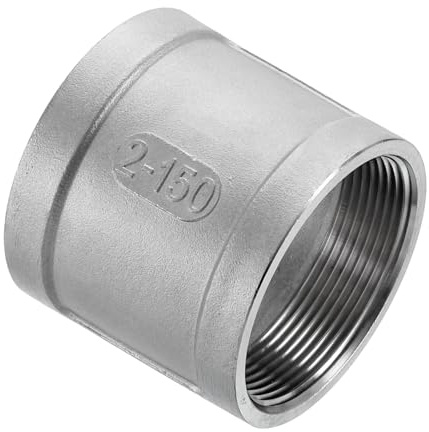 sourcing map NPT 2 x2-1/2 304 Stainless Steel Cast Pipe Fittings, Coupling Pipe Connector Adapter Pipe Connection Accessories for Plumbing Industrial and Residential, Silver