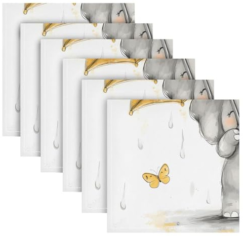 SKYSHU Juego de 6 servilletas de tela de elefante para bebé, reutilizables, lavables, de gran tamaño, para bodas, cenas, fiestas, decoración del hogar, 50,8 cm