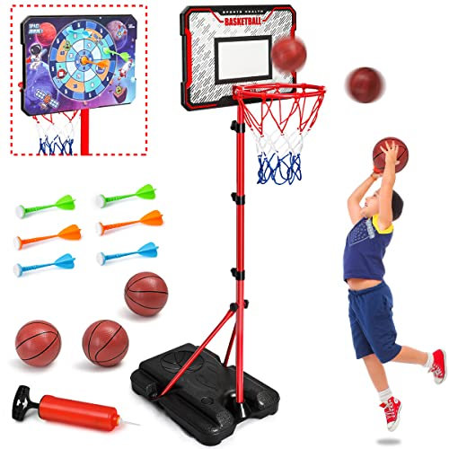 MELAND Basketball Hoop - Basketball Hoop for Kids with 3 Mini Basketballs Indoor & Outdoor, Toys for 3+ year old Boys Girls