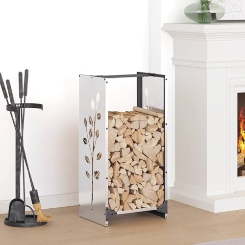 Xichuzi Brennholzregal 40x30x80 cm Edelstahl, Kaminholzregal Aussen, Holzstapelhilfe, Carport, Sichtschutz Garten, Kaminholzregale - 864223